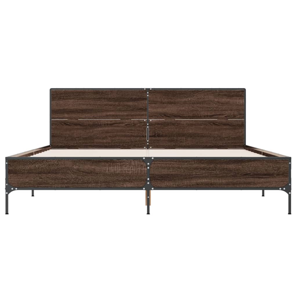 Okvir kreveta boja hrasta 120x200 cm konstruirano drvo i metal