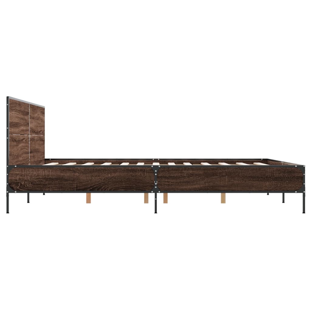 Okvir kreveta boja hrasta 120x200 cm konstruirano drvo i metal