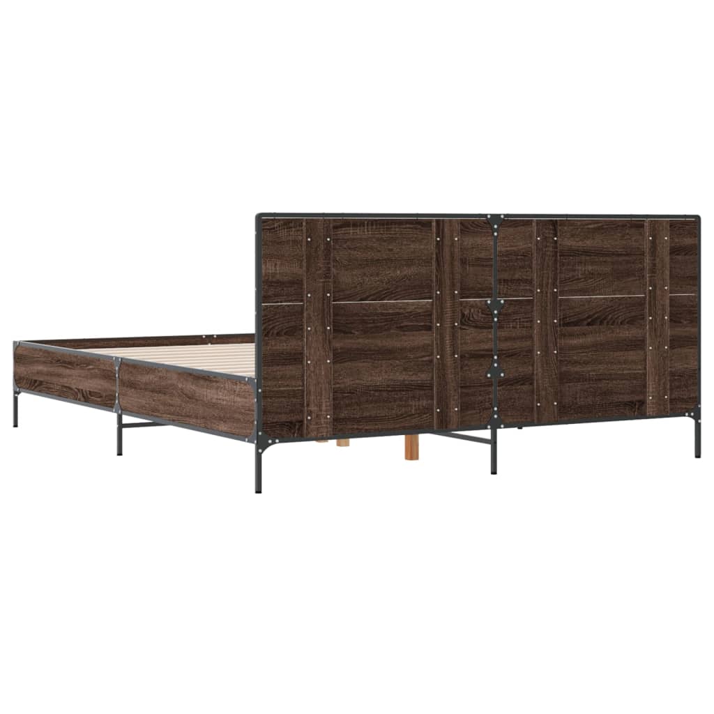 Okvir kreveta boja hrasta 120x200 cm konstruirano drvo i metal