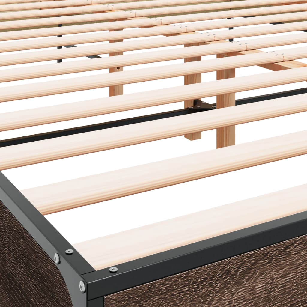 Okvir kreveta boja hrasta 120x200 cm konstruirano drvo i metal