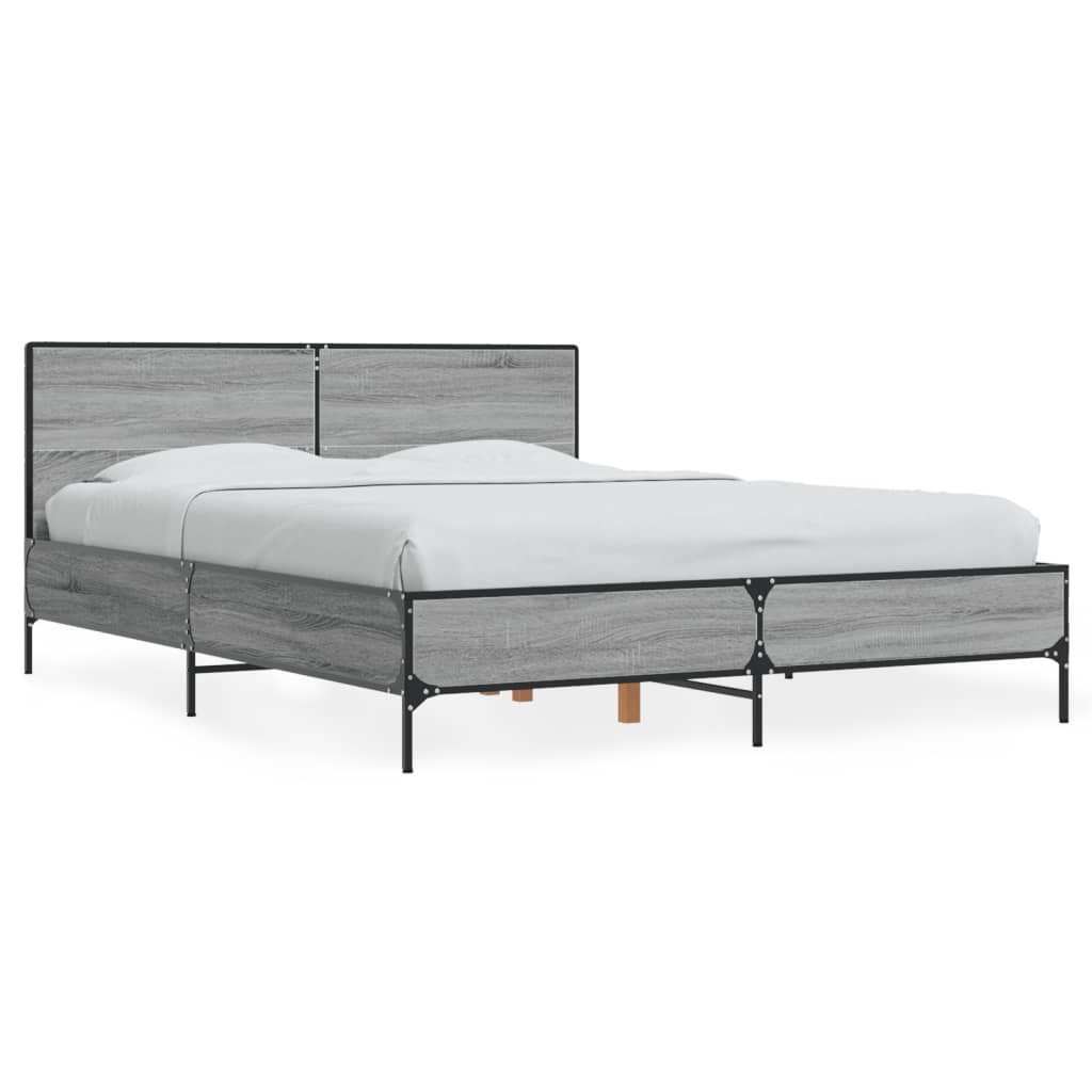 Okvir kreveta boja hrasta 140x200cm konstruirano drvo i metal