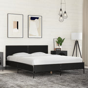 Okvir za krevet crni 150x200 cm konstruirano drvo i metal