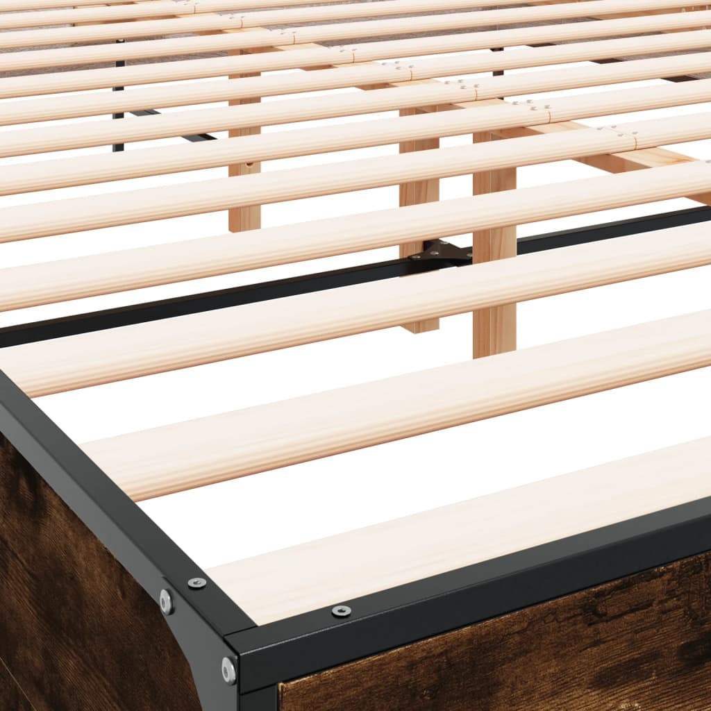 Okvir kreveta boja hrasta 160x200 cm konstruirano drvo i metal