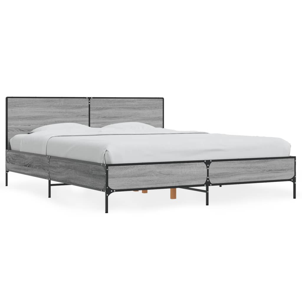 Okvir kreveta boja hrasta 160x200 cm konstruirano drvo i metal