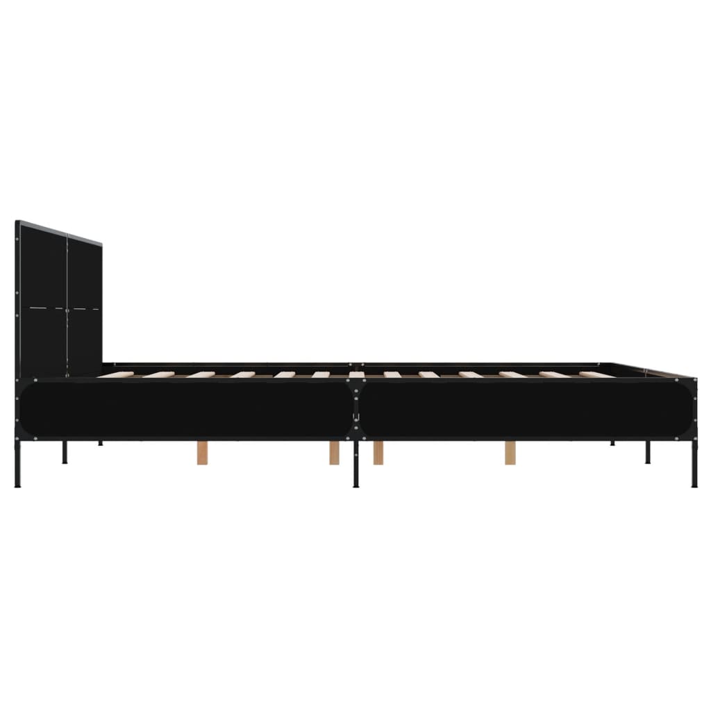 Okvir za krevet crni 120x190 cm konstruirano drvo i metal