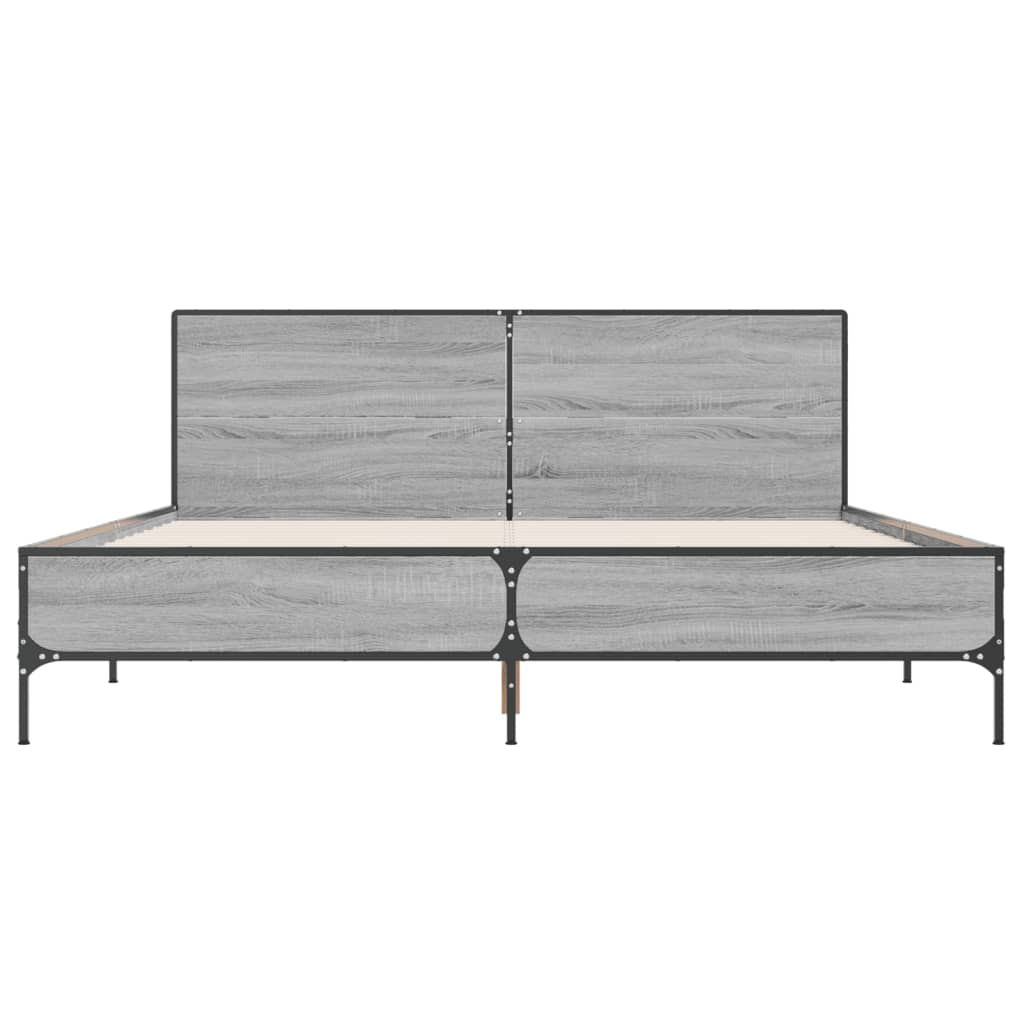 Okvir kreveta boja hrasta 135x190cm konstruirano drvo i metal