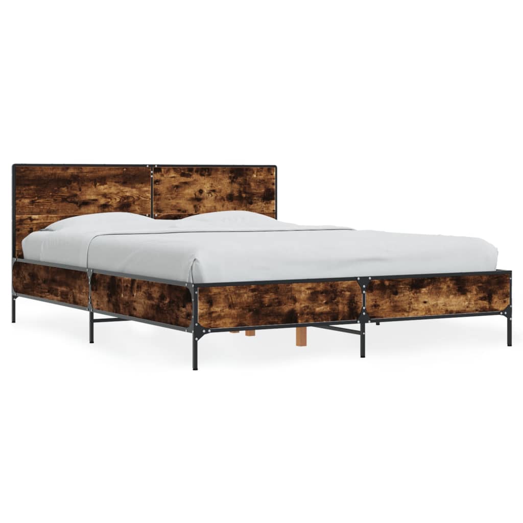 Okvir kreveta boja hrasta 140x190 cm konstruirano drvo i metal