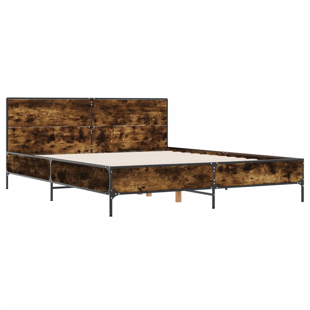Okvir kreveta boja hrasta 140x190 cm konstruirano drvo i metal