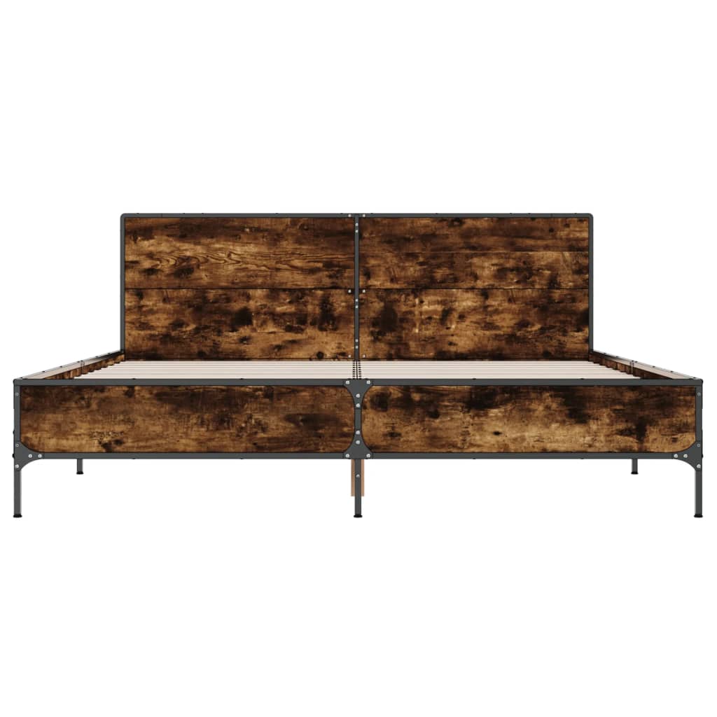 Okvir kreveta boja hrasta 140x190 cm konstruirano drvo i metal