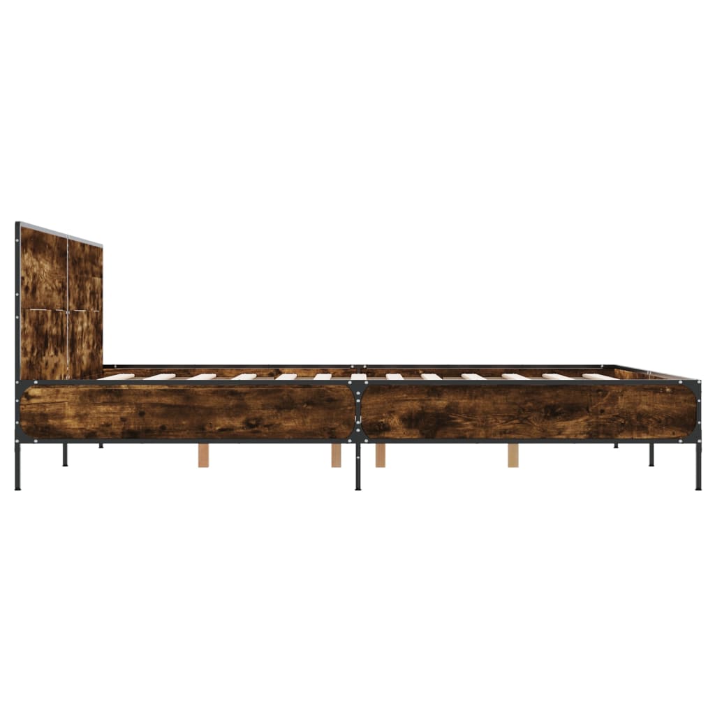Okvir kreveta boja hrasta 140x190 cm konstruirano drvo i metal