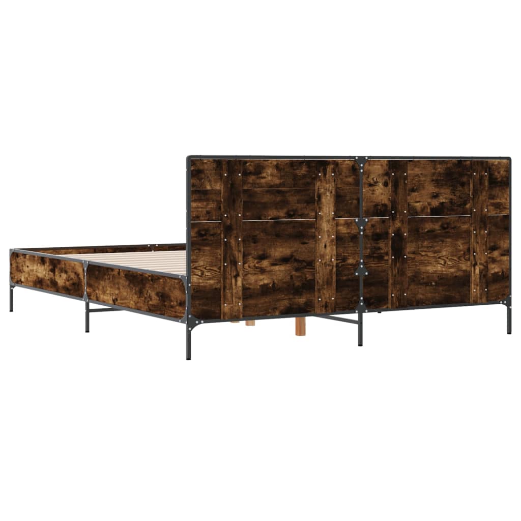 Okvir kreveta boja hrasta 140x190 cm konstruirano drvo i metal
