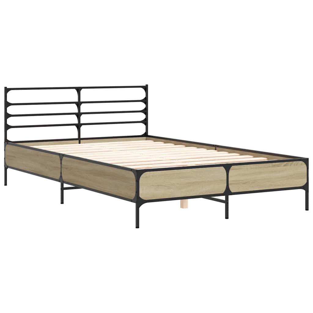 Okvir kreveta boja hrasta 120x200 cm konstruirano drvo i metal