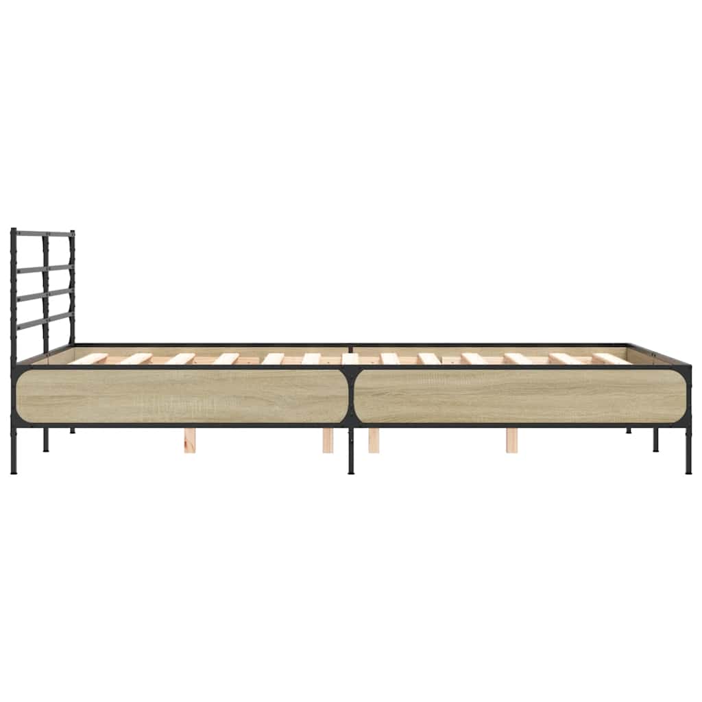 Okvir kreveta boja hrasta 120x200 cm konstruirano drvo i metal