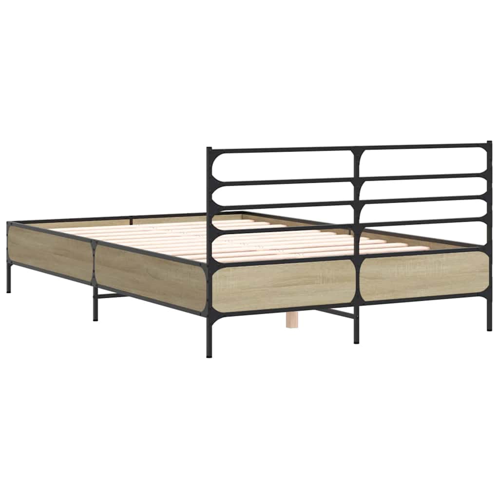 Okvir kreveta boja hrasta 120x200 cm konstruirano drvo i metal