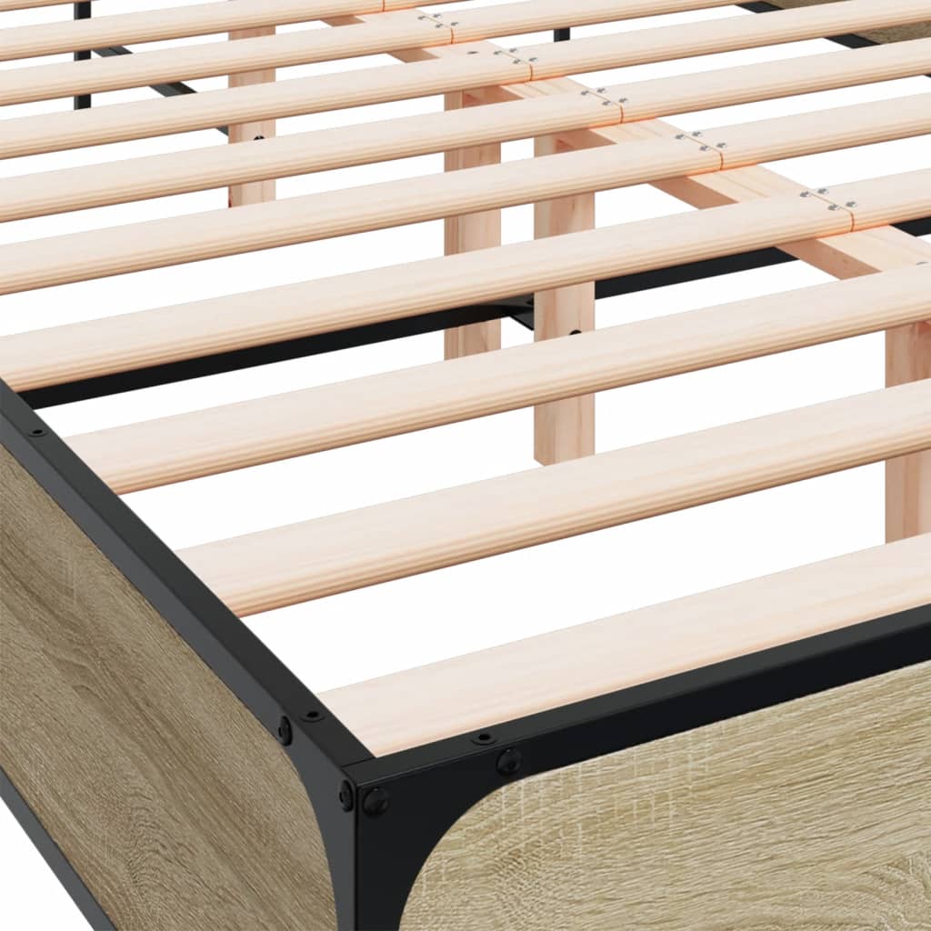 Okvir kreveta boja hrasta 120x200 cm konstruirano drvo i metal