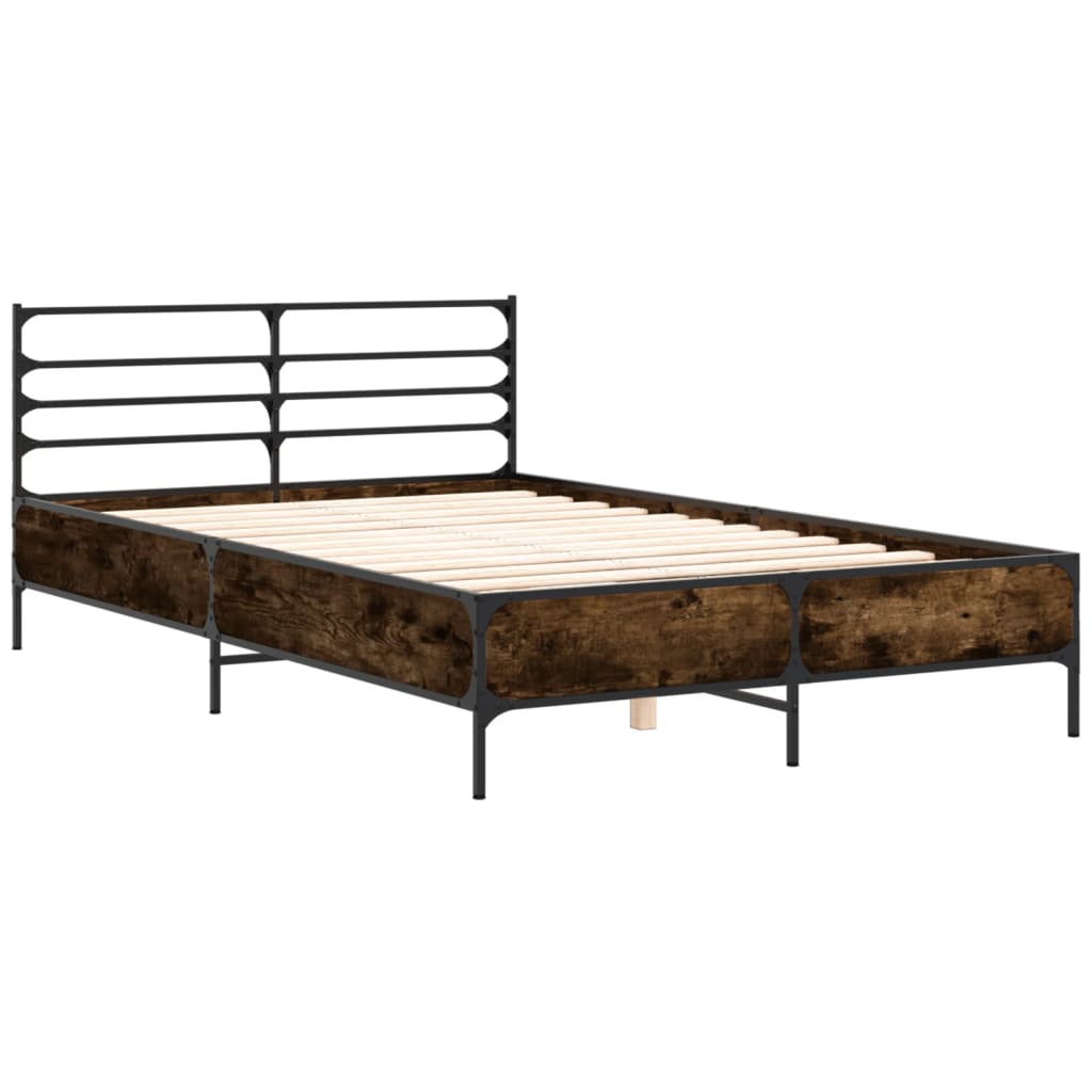 Okvir kreveta boja hrasta 120x200 cm konstruirano drvo i metal