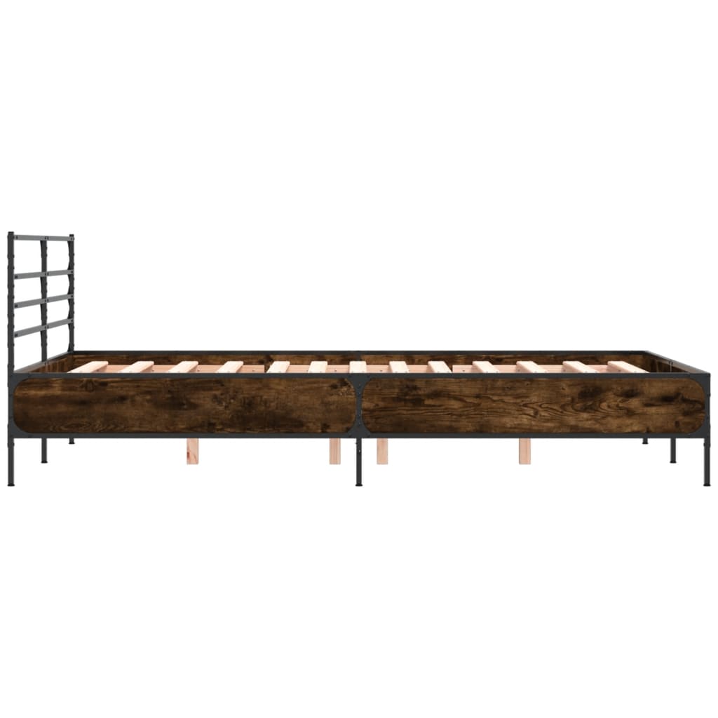 Okvir kreveta boja hrasta 120x200 cm konstruirano drvo i metal