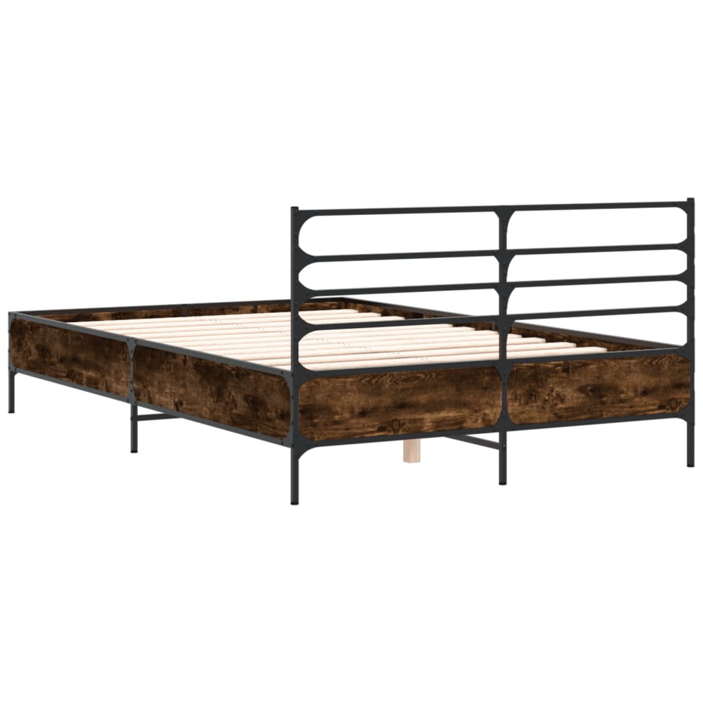 Okvir kreveta boja hrasta 120x200 cm konstruirano drvo i metal