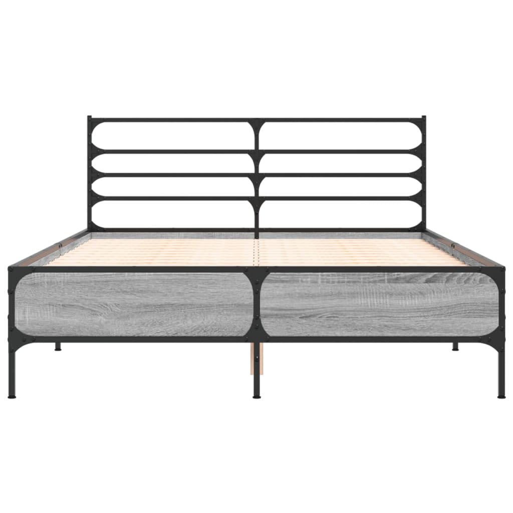 Okvir kreveta boja hrasta 120x200 cm konstruirano drvo i metal