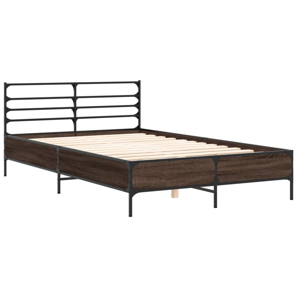 Okvir kreveta boja hrasta 120x200 cm konstruirano drvo i metal