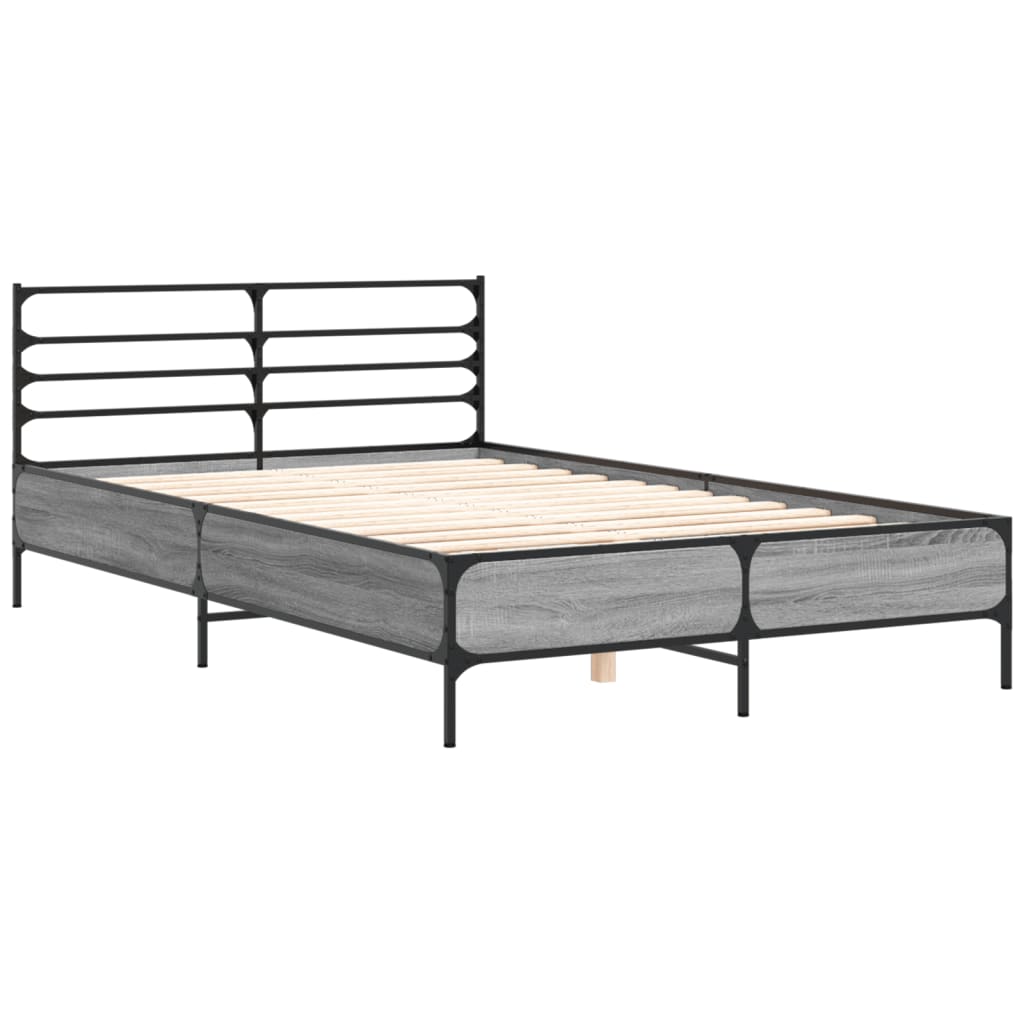 Okvir kreveta boja hrasta 140x200cm konstruirano drvo i metal