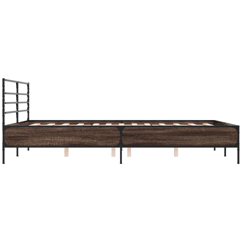 Okvir za krevet boja hrasta 150x200cm konstruirano drvo i metal