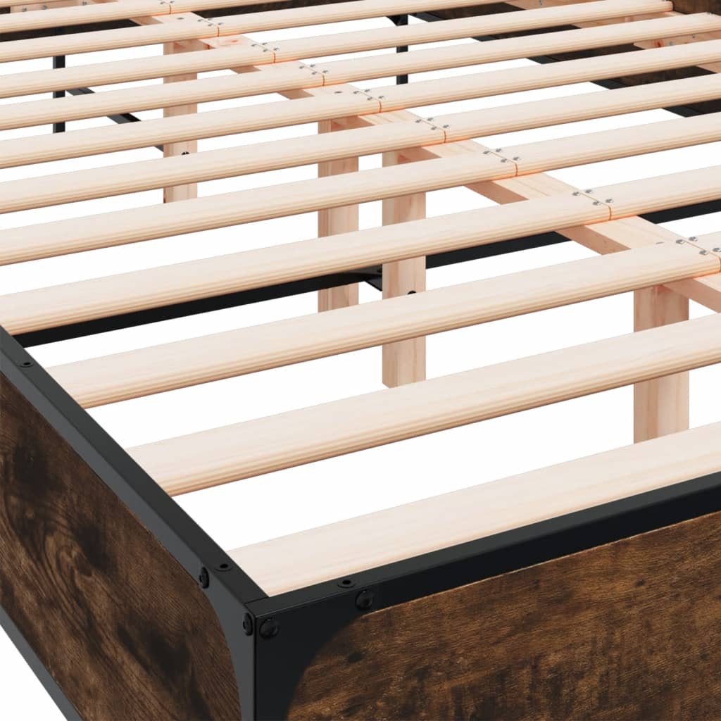 Okvir za krevet boja hrasta 150x200cm konstruirano drvo i metal