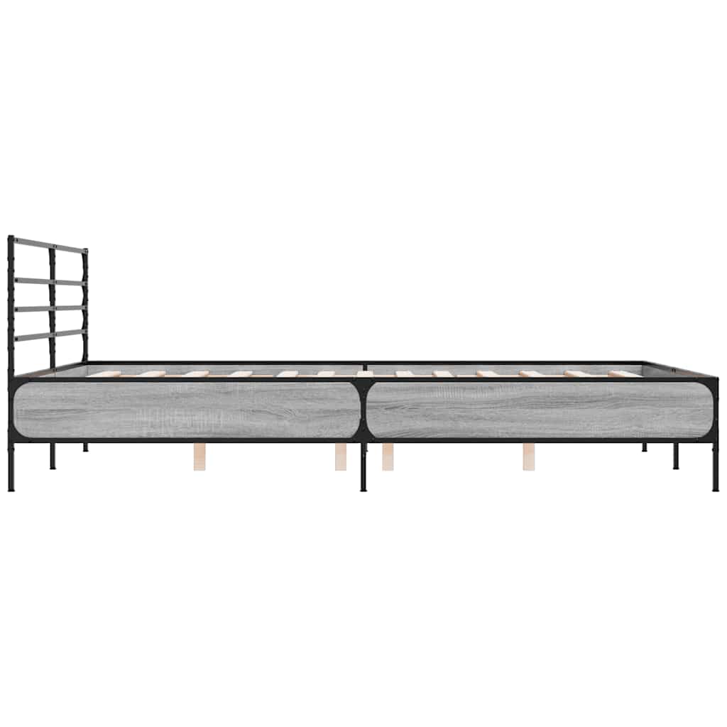 Okvir za krevet boja hrasta 150x200cm konstruirano drvo i metal