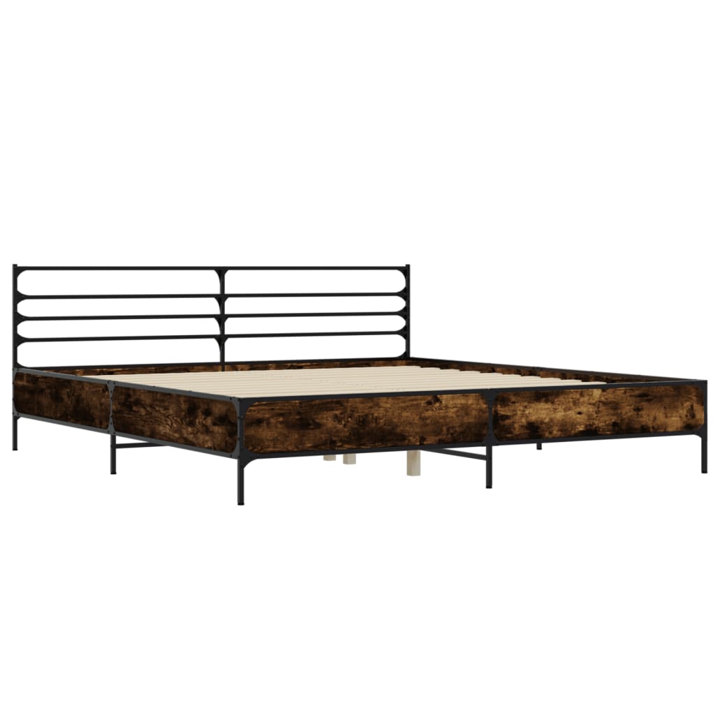 Okvir kreveta boja hrasta 180x20 cm konstruirano drvo i metal