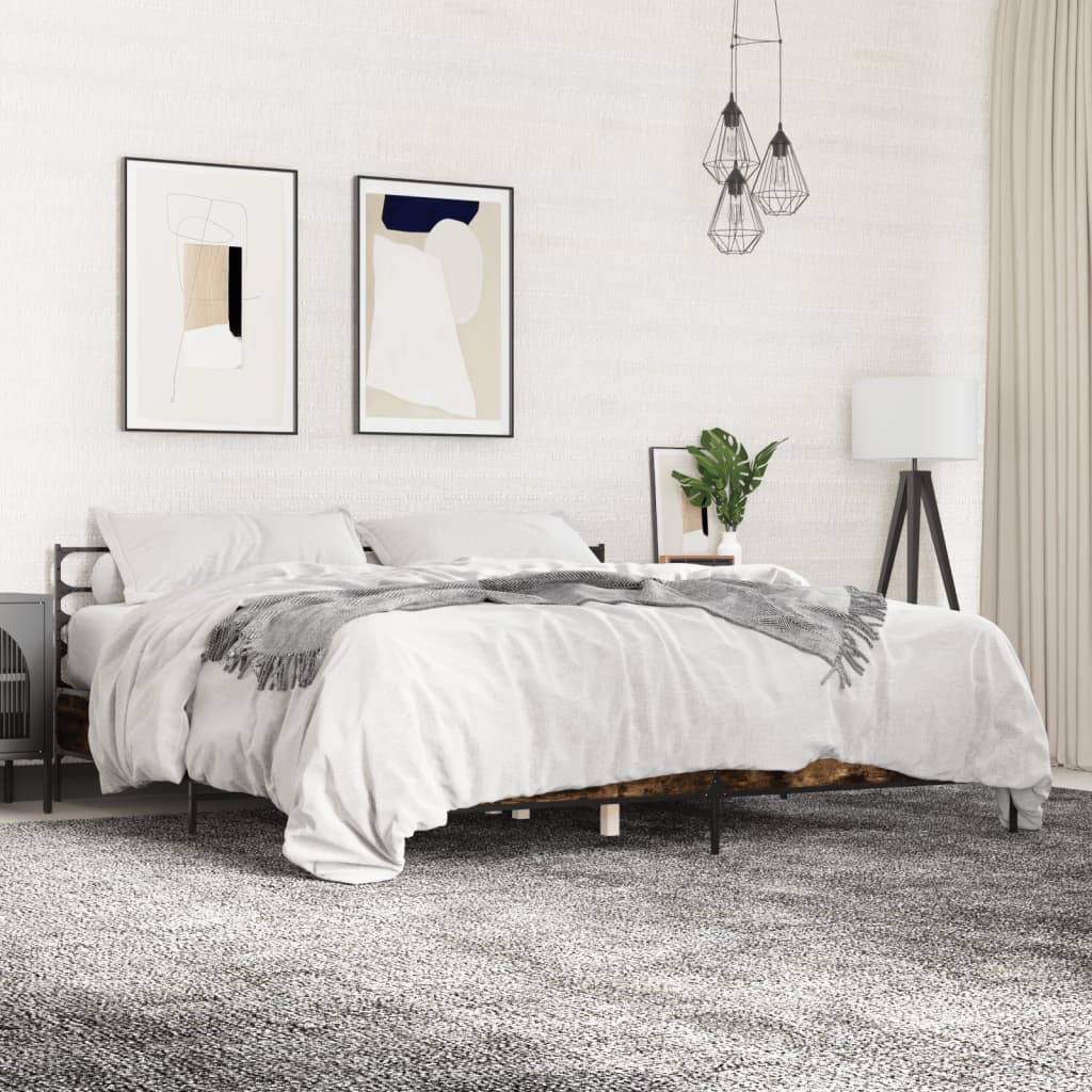 Okvir kreveta boja hrasta 180x20 cm konstruirano drvo i metal