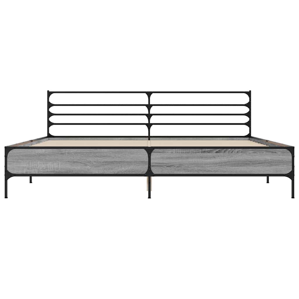 Okvir kreveta boja hrasta 180x200 cm konstruiranog drvo i metal