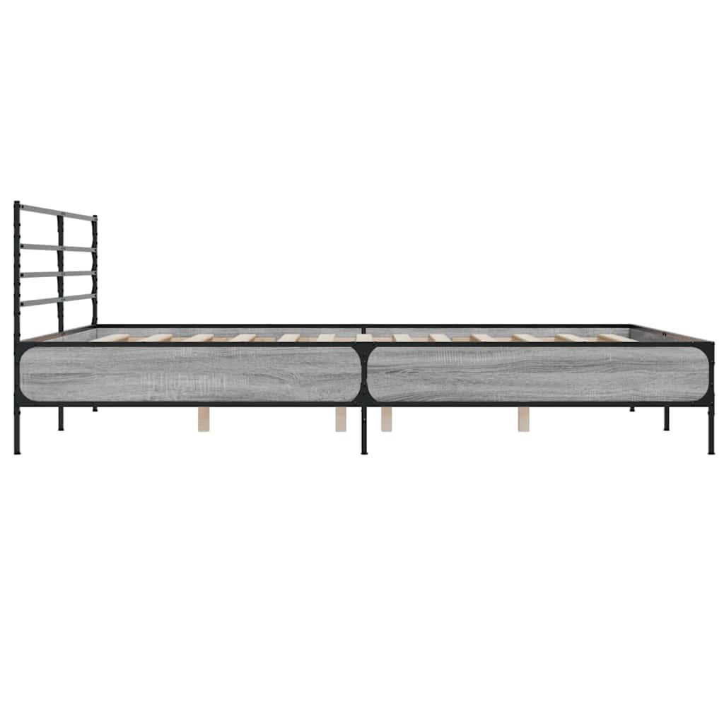 Okvir kreveta boja hrasta 180x200 cm konstruiranog drvo i metal