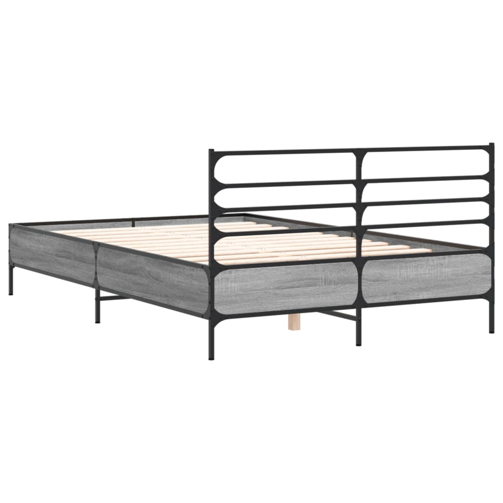 Okvir za krevet boja hrasta 120x190cm konstruirano drvo i metal