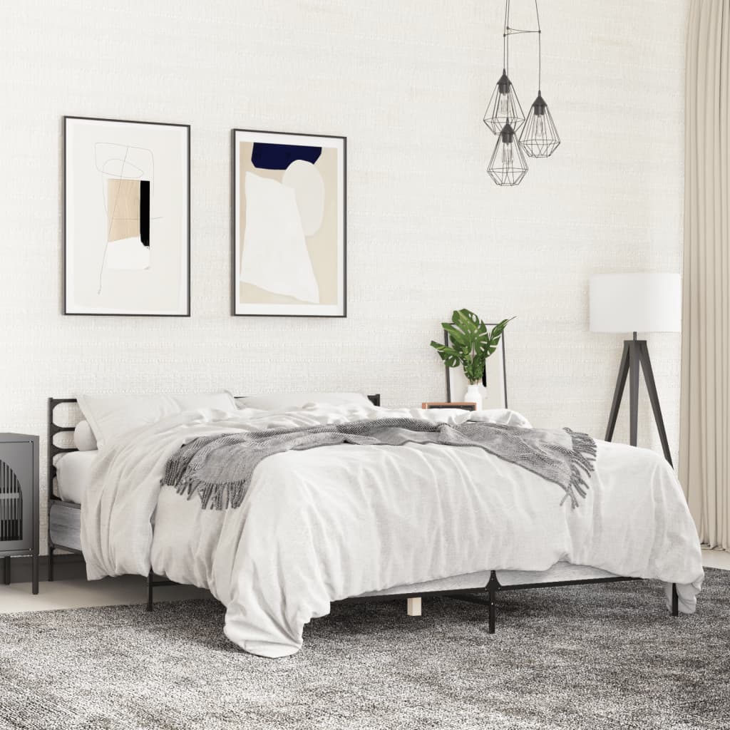 Okvir za krevet boja hrasta 120x190cm konstruirano drvo i metal