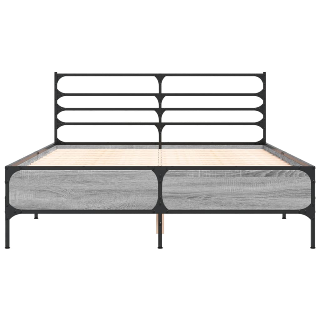 Okvir kreveta boja hrasta 135x190cm konstruirano drvo i metal