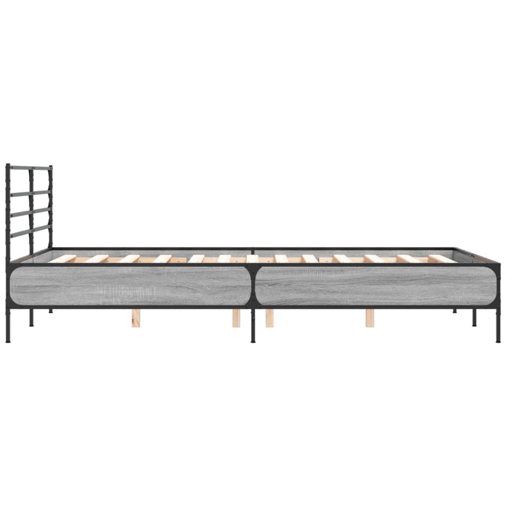 Okvir za krevet boja hrasta 140x190cm konstruirano drvo i metal