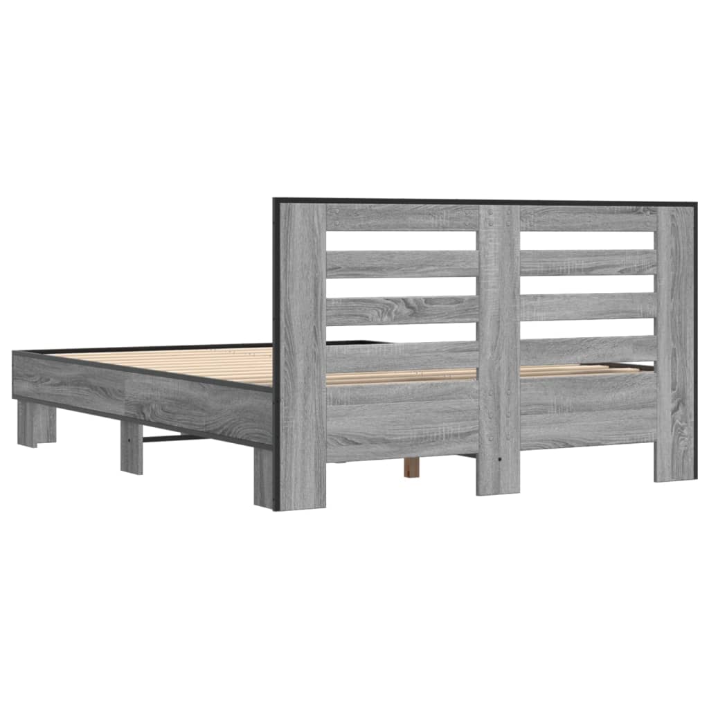 Okvir kreveta boja hrasta 140x200cm konstruirano drvo i metal