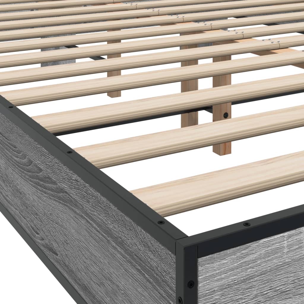 Okvir kreveta boja hrasta 120x200 cm konstruirano drvo i metal