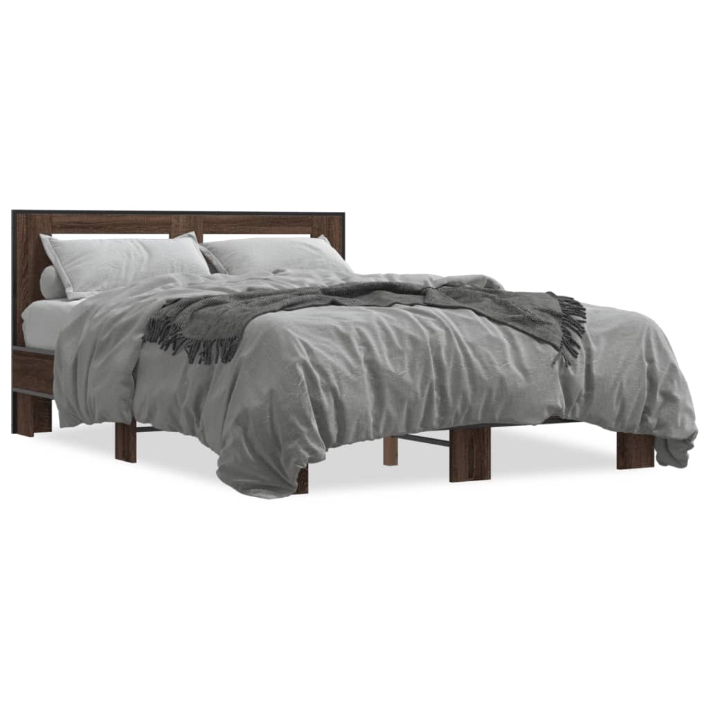 Okvir kreveta boja hrasta 120x200 cm konstruirano drvo i metal