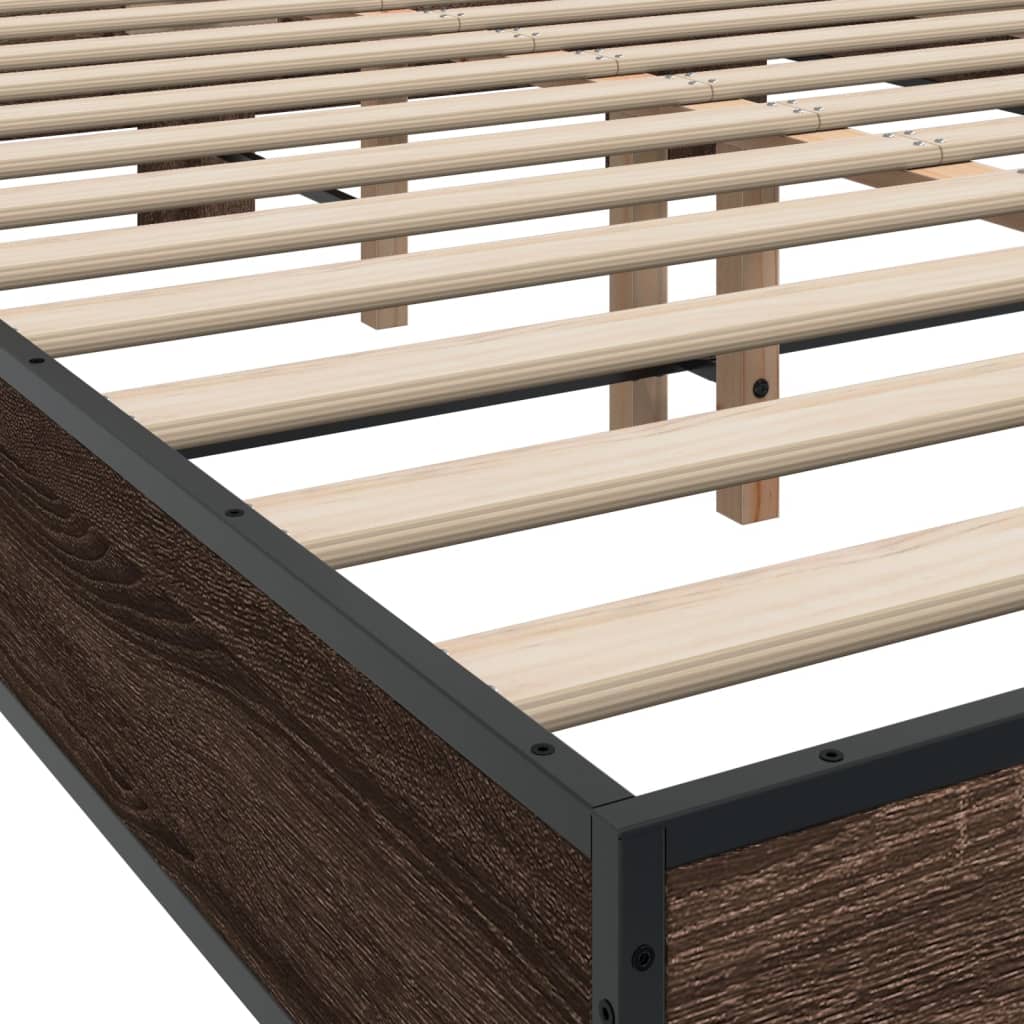Okvir kreveta boja hrasta 120x200 cm konstruirano drvo i metal