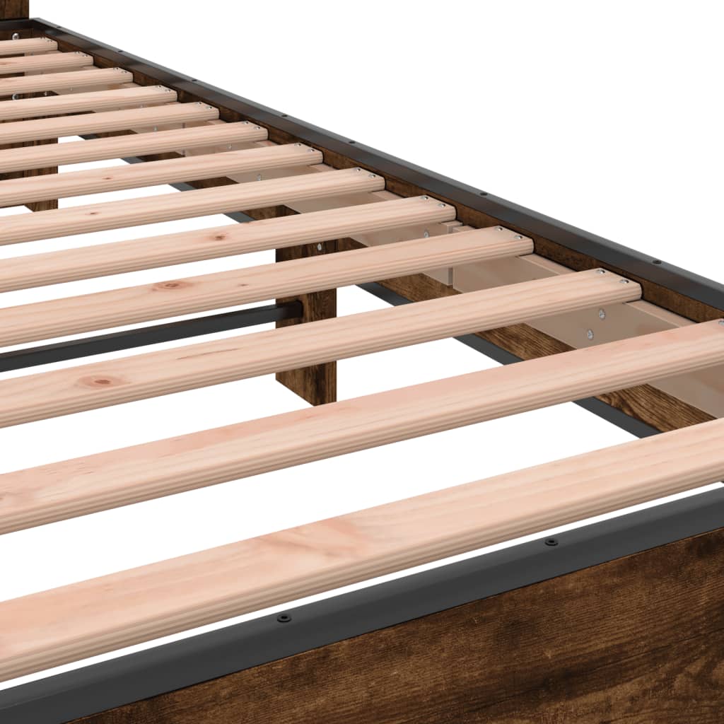 Okvir kreveta boja hrasta 140x200 cm konstruirano drvo i metal