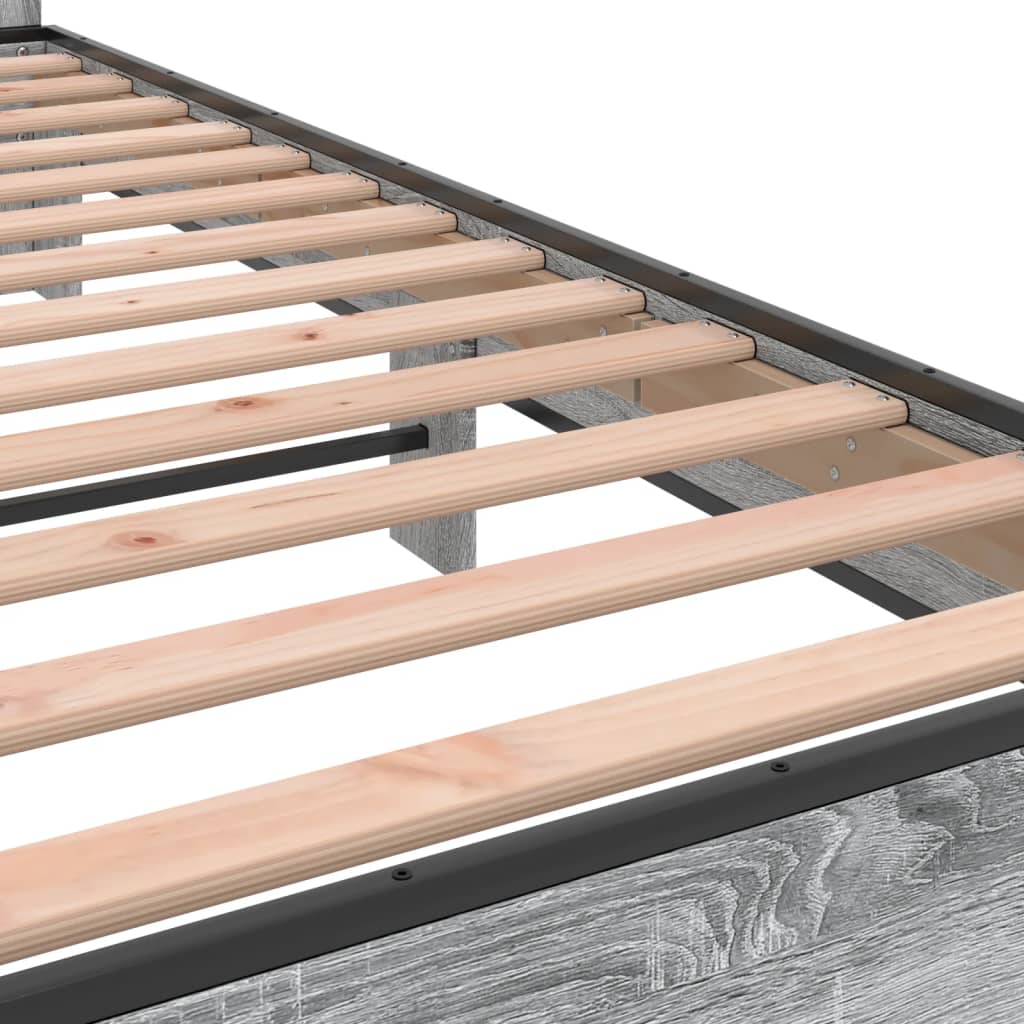 Okvir kreveta boja hrasta 140x200cm konstruirano drvo i metal