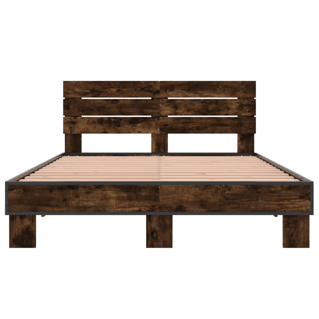 Okvir kreveta boja hrasta 120x200 cm konstruirano drvo i metal