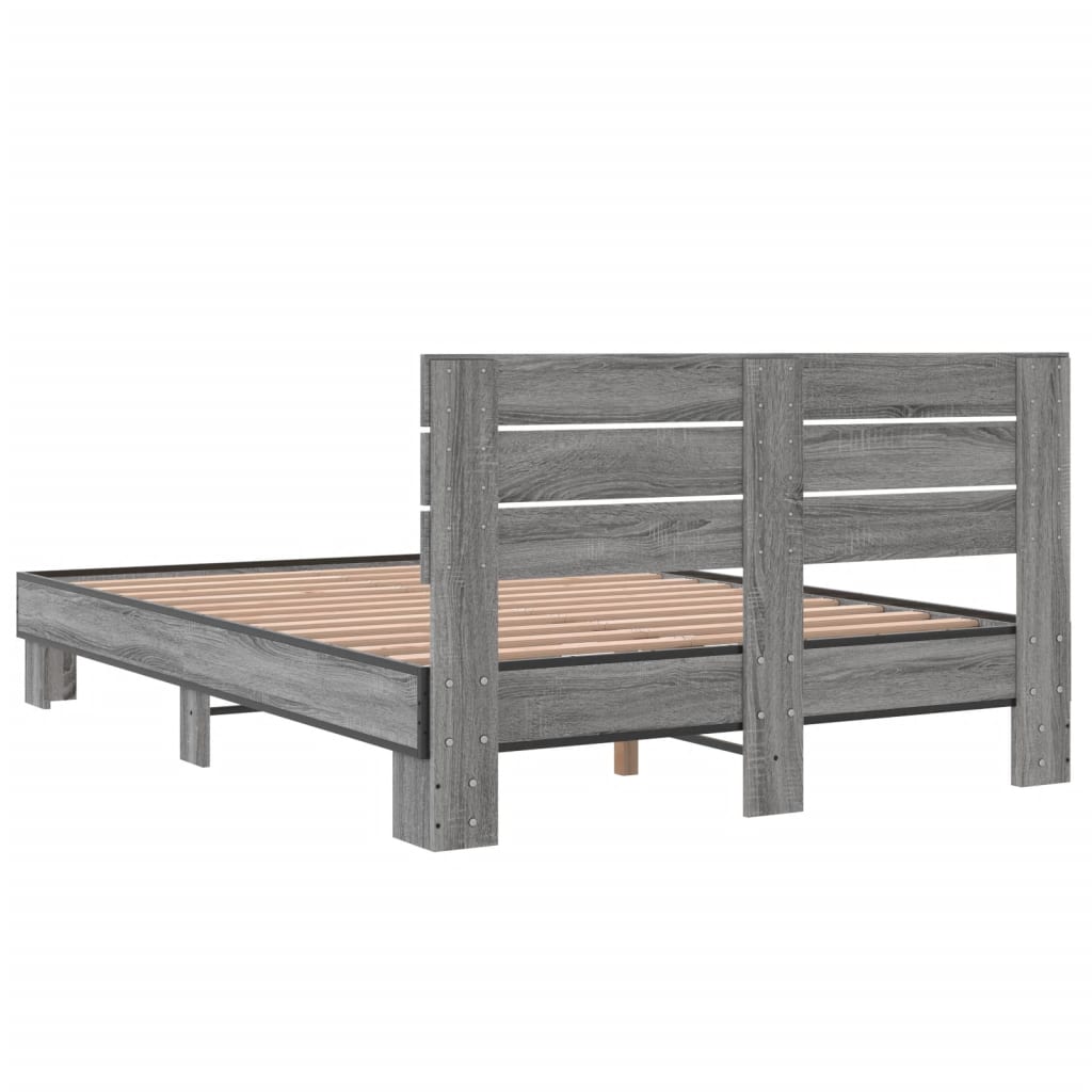 Okvir kreveta boja hrasta 120x200 cm konstruirano drvo i metal
