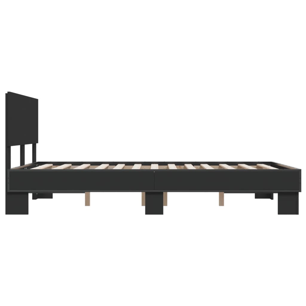 Okvir kreveta crni 120 x 200 cm od konstruiranog drvo i metal