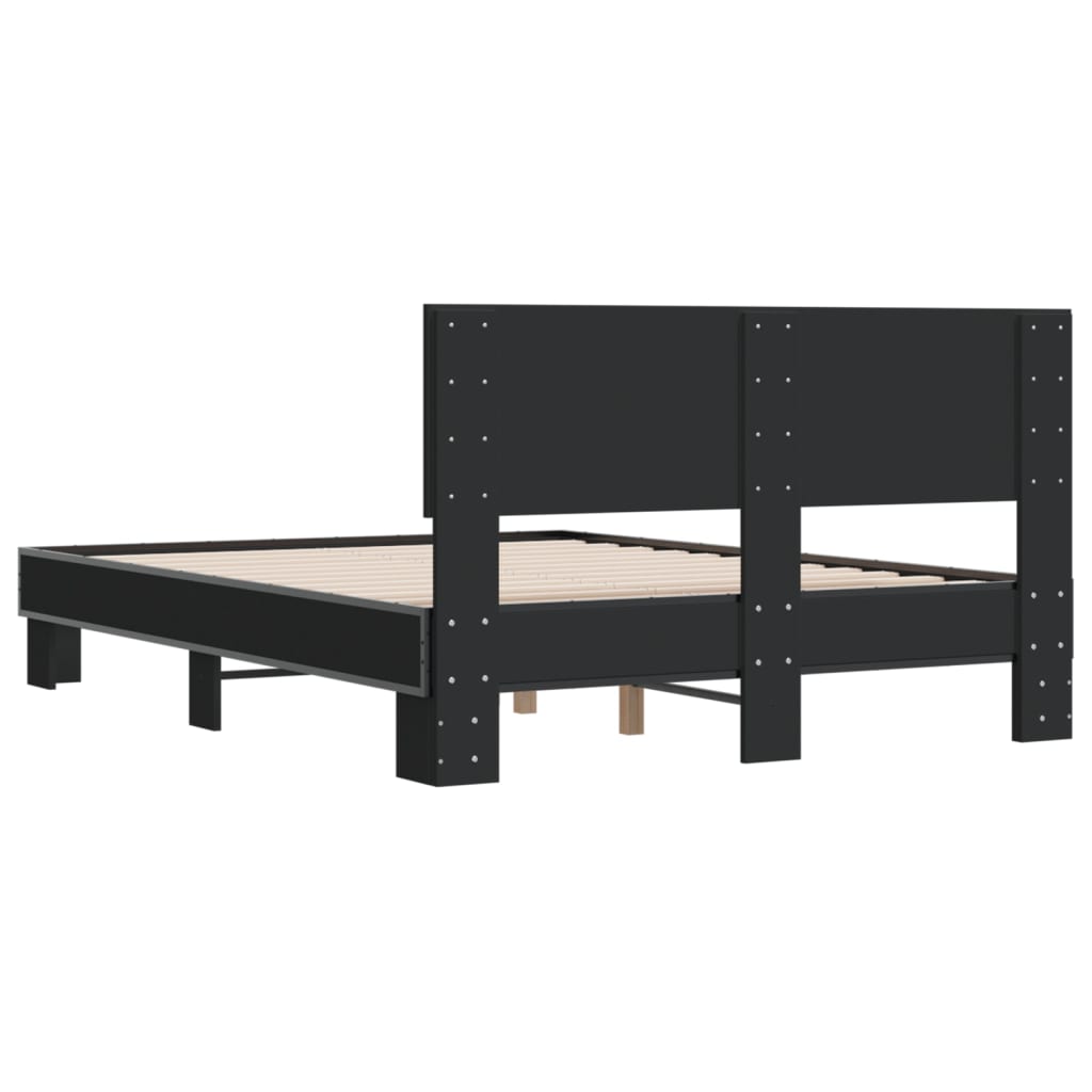 Okvir kreveta crni 120 x 200 cm od konstruiranog drvo i metal