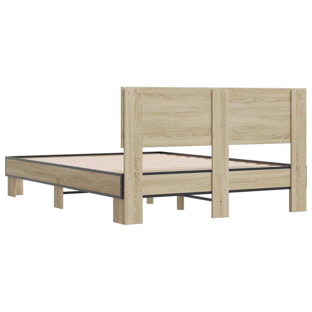 Okvir kreveta boja hrasta 120x200 cm konstruirano drvo i metal