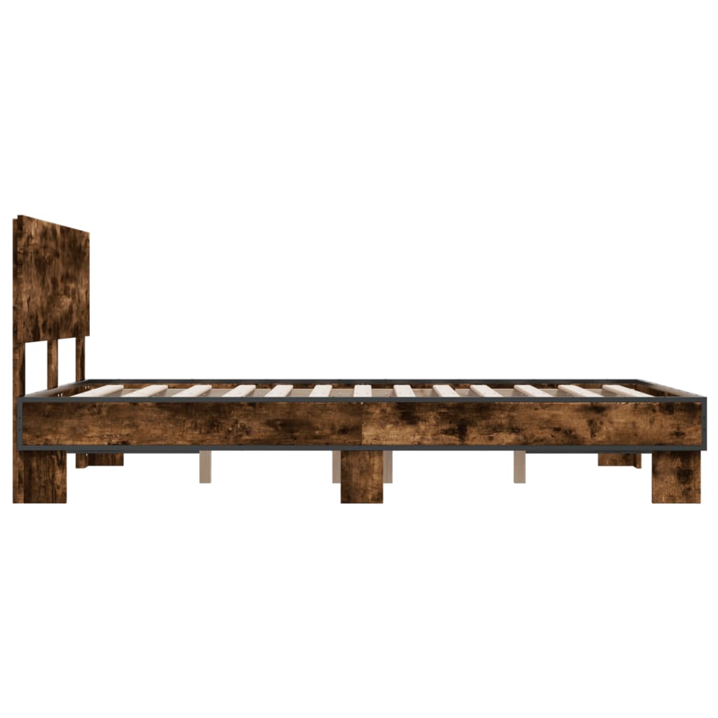 Okvir kreveta boja hrasta 120x200 cm konstruirano drvo i metal