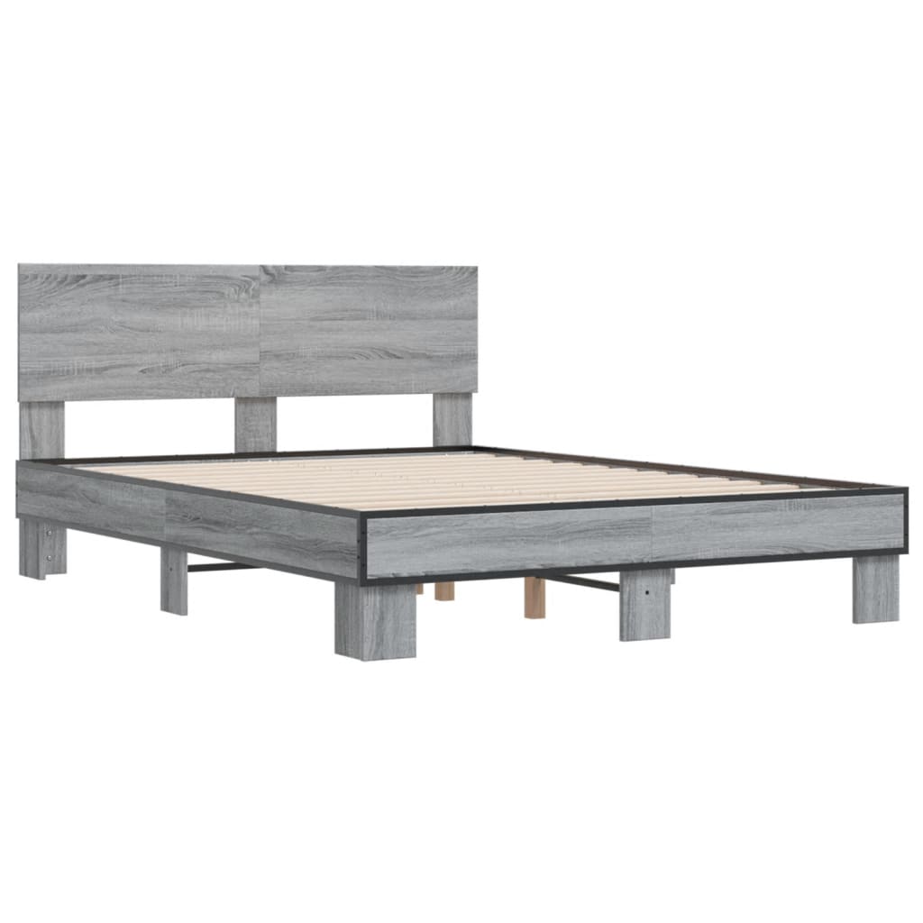 Okvir kreveta boja hrasta 120x200 cm konstruirano drvo i metal