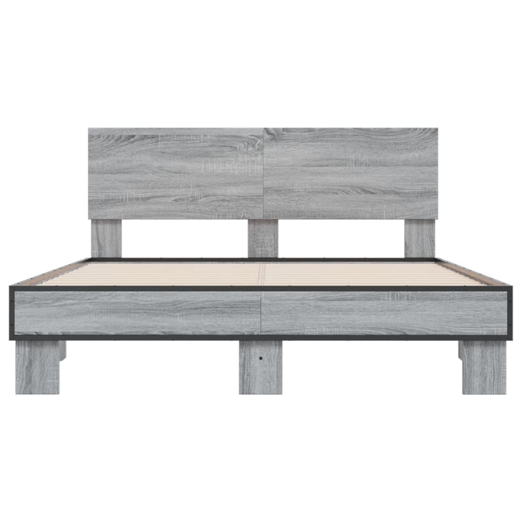 Okvir kreveta boja hrasta 120x200 cm konstruirano drvo i metal